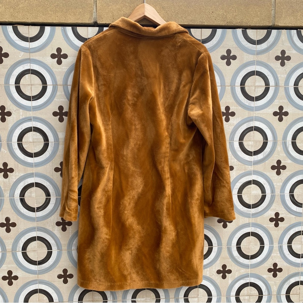 Vintage Brown Velvet Button Up Coat - Picture 5 of 8